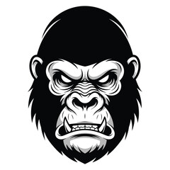 Fototapeta premium An angry black vector illustration of a wild lion head tattoo symbol with a predator face isolated on white like a mascot animal