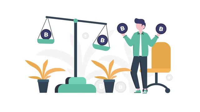 Crypto Balance Comparison Finance Animation