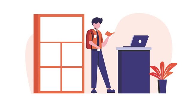 Online Learning Student Laptop Study Education Animation
