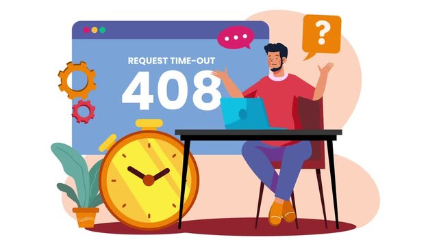 Request Timeout 408 Error Animation
