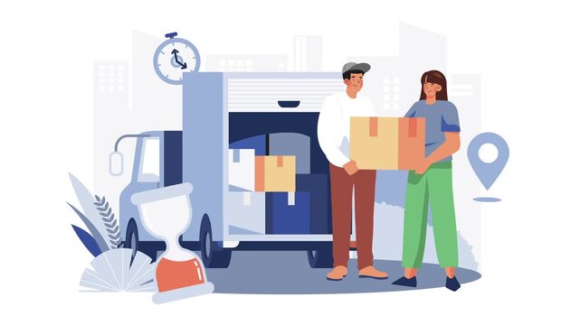 Fast Delivery Service Time Management Animation