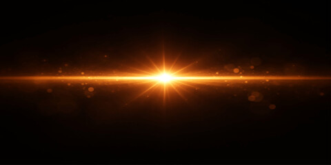 Bright glowing sun with clouds and stars in an abstract space light background © HooD