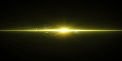 Abstract blue space background with glowing stars and light rays in a dark sky scene © HooD
