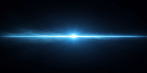 Abstract blue space background with glowing stars and light energy waves in a dark digital design © HooD
