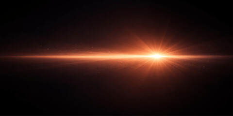 Bright glowing sun in space with fiery energy rays and cosmic light background © HooD