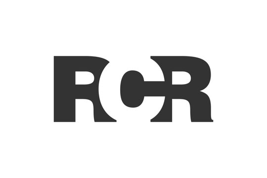 RCR logo design. Initial letter R C R bold font style for tech startups, consulting, corporate branding. Creative company name, headlines typography identity, trendy logotype.