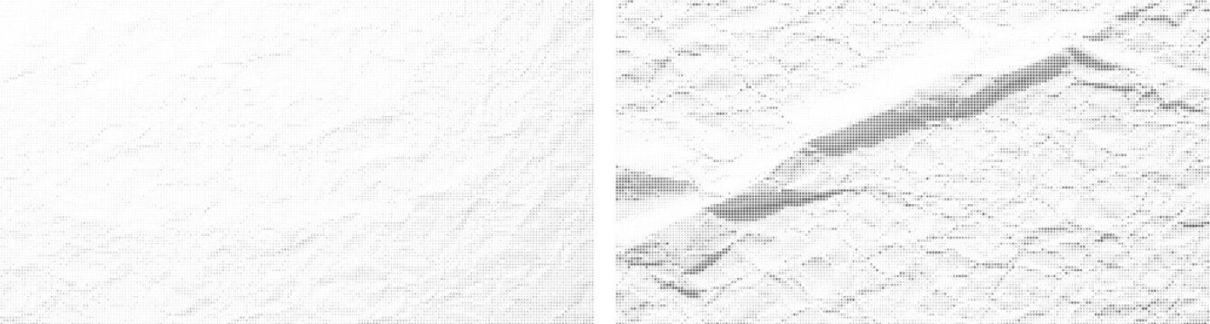 Abstract geometric patterns made of dots.