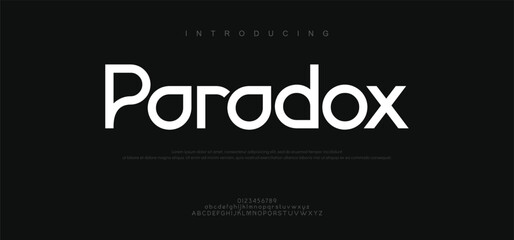 Paradox, Modern minimal abstract alphabet fonts. Typography technology, electronic, movie, digital, music, future, logo creative font © Debraa