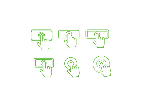 Multiple green line art illustrations of vintage cameras and photographic equipment