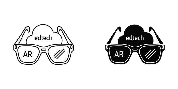Augmented reality glasses in educational technology depiction