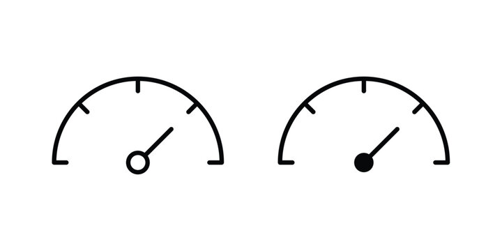 Speedometer icon pack vectors for graphic projects.