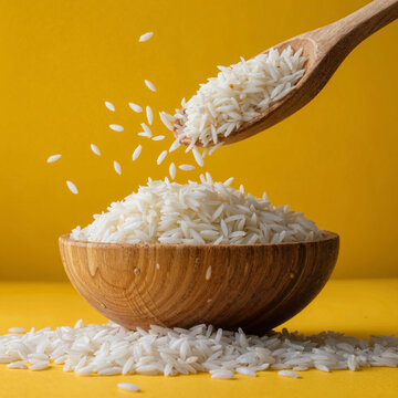 Bowl of still raw rice