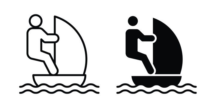 Windsurf icon pack vectors for graphic projects.