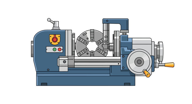 Industrial metal lathe machine tool.