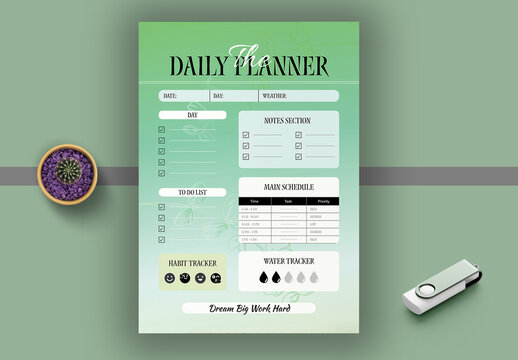 Clean Editable Daily Planner Template