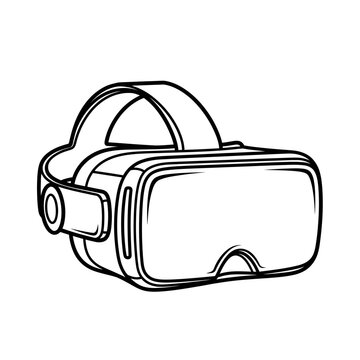 minimalist virtual reality headset outline for tech and gaming design