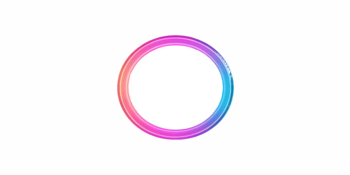 A 3d render of a pink number zero shaped as a waved service label with a colorful circular frame and decorative ring element set against a vintage wallpaper design template