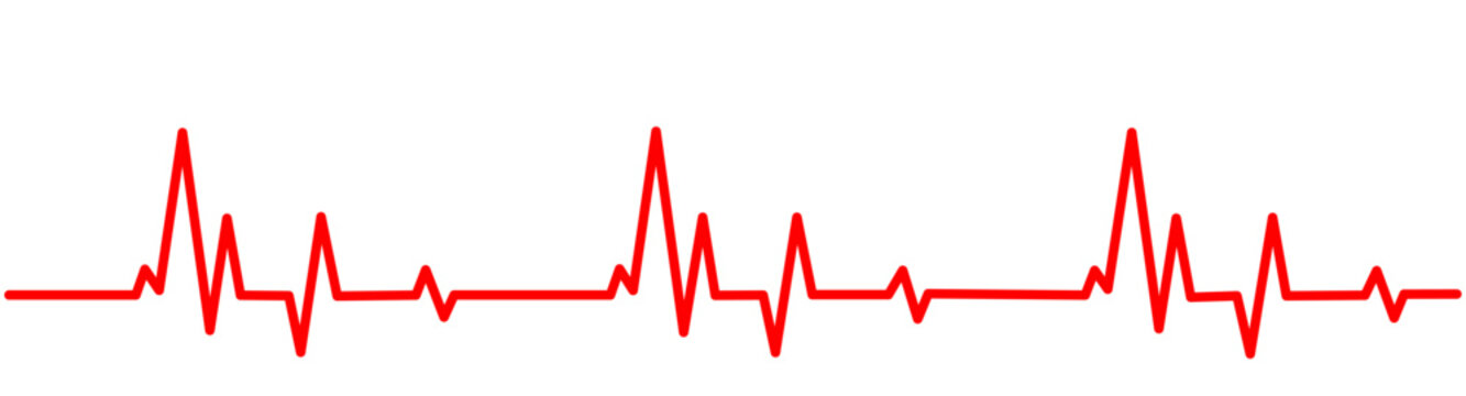 ECG Heartbeat Line Seamless Pattern Red Pulse Wave Medical healthcare vector illustration 