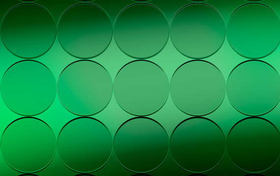 Complex Tech-Inspired Green Circular Structure Background
