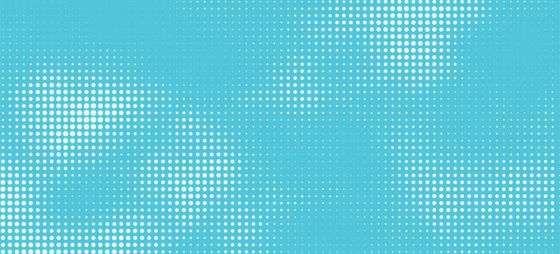 Blue abstract blurred backdrop with halftone dot gradient, luminous light effect, futuristic tech style background. Eps10