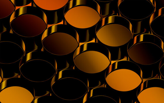 Polished Brass and Bronze Rings Abstract Pattern