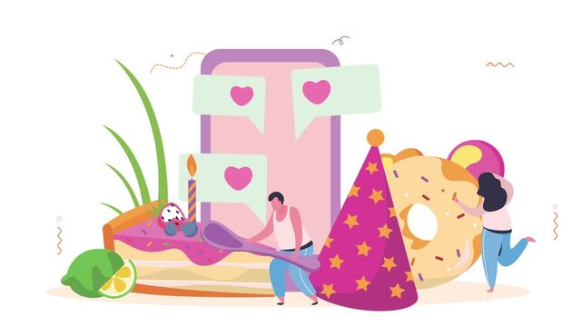Birthday Party Social Celebration Animation