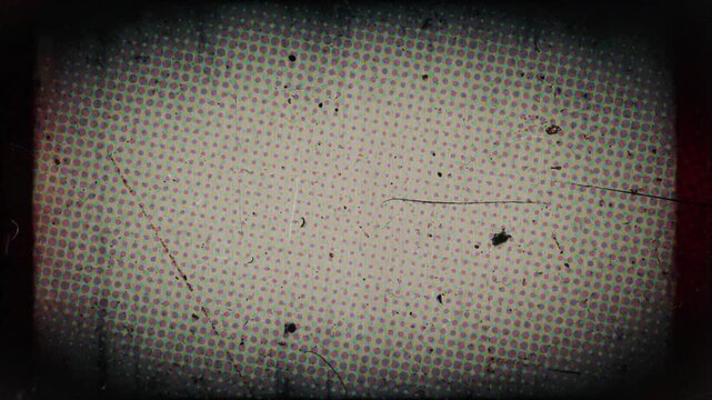 Vintage film strip background. Old tv grain noise frame. Videotape texture overlay with scratches and dirt stains. Lens flare light leaks effect.	
