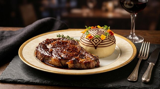 Ribeye Slow-Roasted With - Premium Meat Main Course