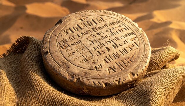A weathered ancient clay tablet inscribed with cuneiform script, displaying visible cracks and textures.