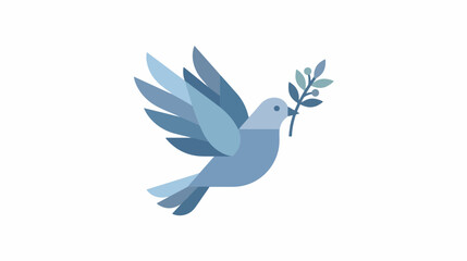 Fototapeta premium A dove, the symbol of peace, gracefully carrying an olive branch, symbolizing hope and tranquility. Days of Remembrance and Reconciliation Dedicated to Those Who Perished in the Second World War