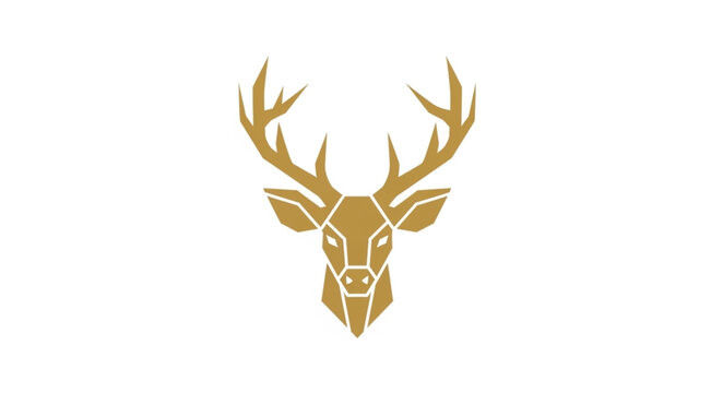 Golden Deer Antler Animal Head.
