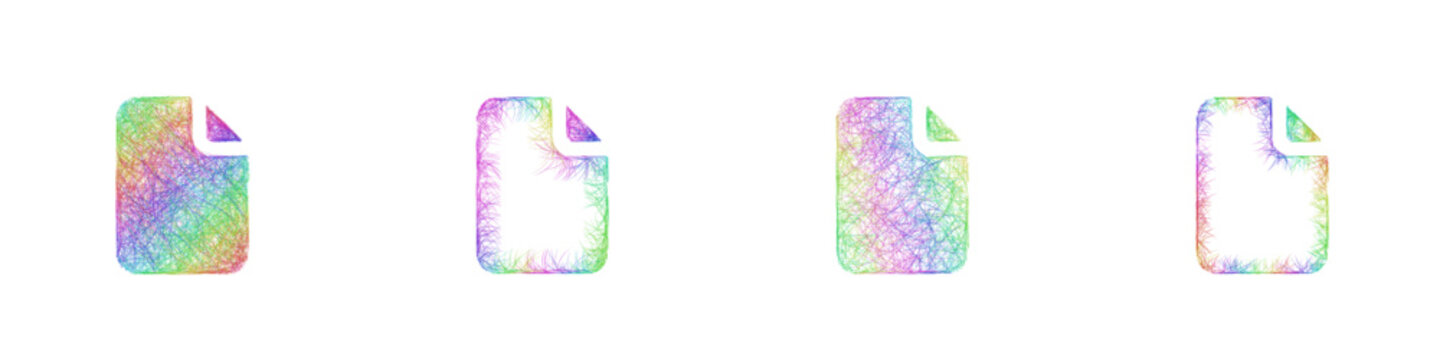 Rainbow sketch file icon design set