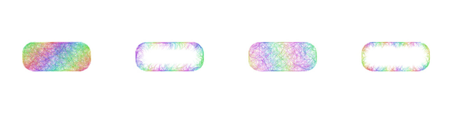 Rainbow sketch button icon design set