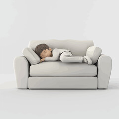 Obraz premium young woman lying on a sofa