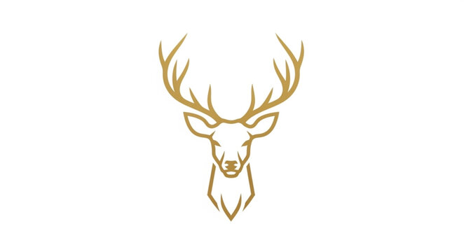 Golden Deer Head Illustration.