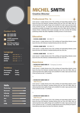 Minimalist resume cv, editable modern clean cv, basic resume.