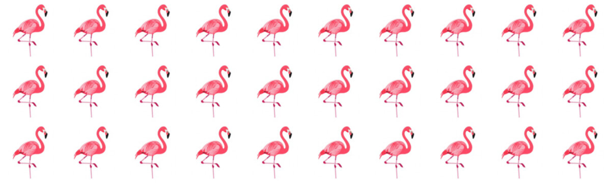Pink Flamingo Seamless Pattern Vector Illustration Cute Tropical Bird Repeat Background Minimal Clean Design for Fabric Textile Wallpaper Wrapping Paper and Graphic Design Use
