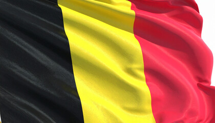 Obraz premium Belgium National Flag Waving with Fabric Folds