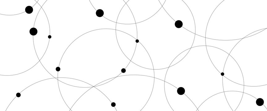 Vector creative technology graphic design element with overlapping circles dots and dashed circles