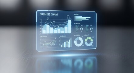 Fototapeta premium Futuristic digital business chart showing financial data