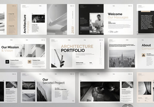 Architecture Portfolio Presentation Layout Template