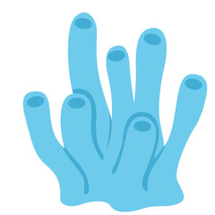 Obraz premium Blue finger coral tubes, soft coral formation, underwater marine life, vector illustration icon design element.