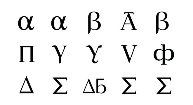 Greek Alphabet Letters and Symbols.