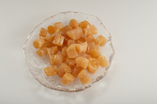 Glass bowl for dried scallops and meat