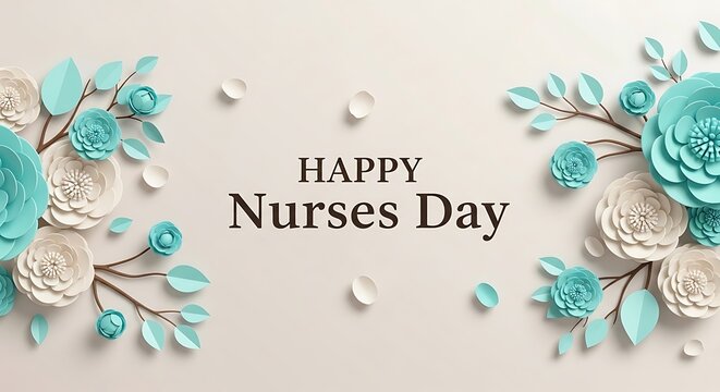 Happy nurses day celebrating healthcare heroes with floral appreciation