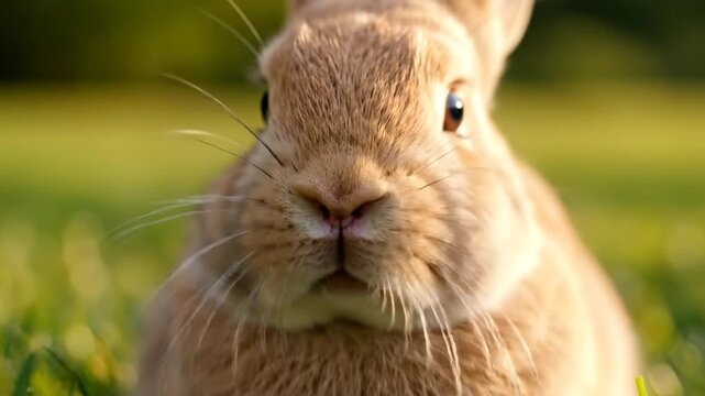 Close-Up of a Bunnys Face in a Triptych Collage