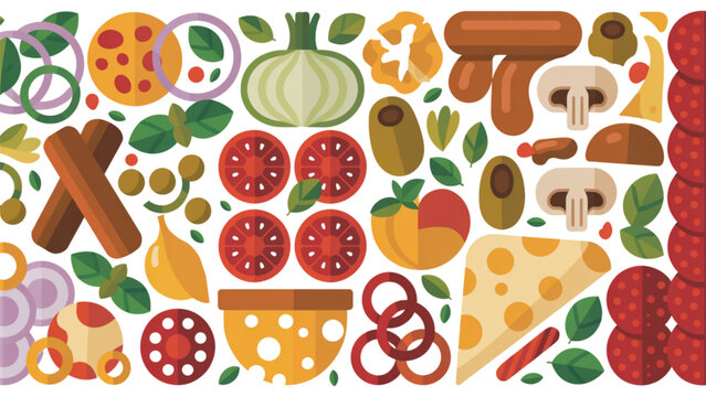 Colorful seamless pattern with donuts, cookies, cupcakes, and candy in pastel colors Vector