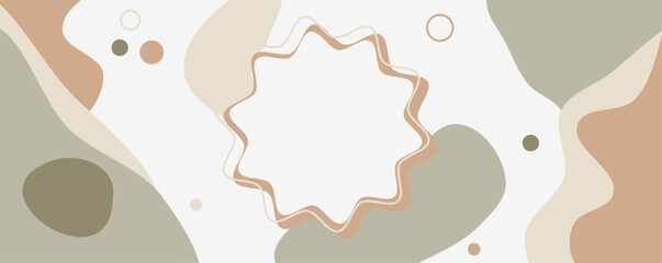Fototapeta premium Abstract organic shapes background with minimalist botanical style