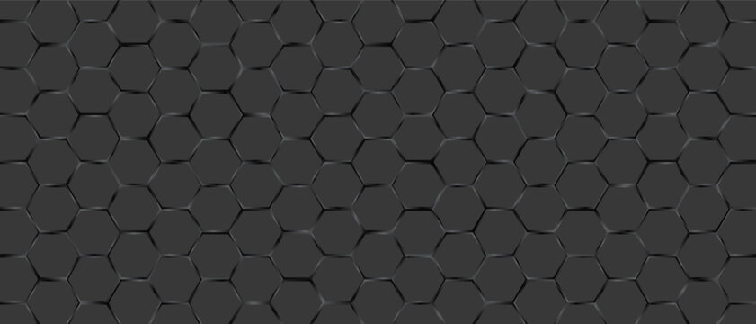 Raised hex tile pattern, geometric style, dark gray color.