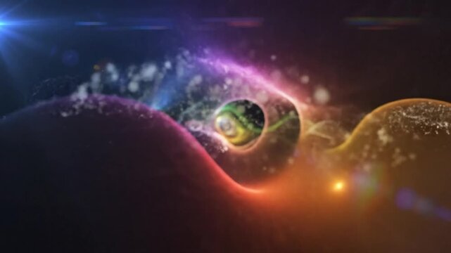 Abstract cosmic wormhole tunnel space travel through dimensional color energy visual effect background
